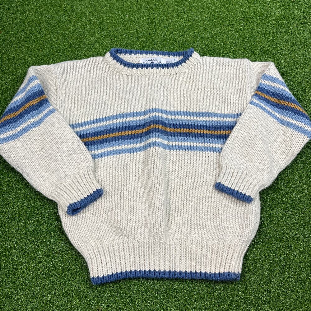 Vintage Kitestrings Stripe Ramie Crewneck Sweater Sz 4T